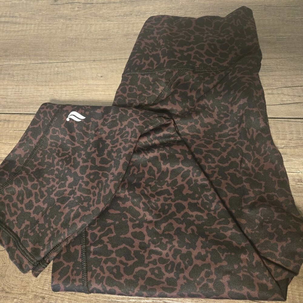 Fabletics PowerHold High-Rise Leggings | Leopard Cheetah Print | Size M